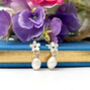 Sterling Silver Mini Flower And Pearl Earrings, thumbnail 5 of 11