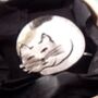 Sleeping Cat Silver Brooch, thumbnail 1 of 4