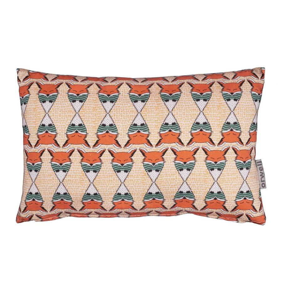 Regimented Fox Pattern Oblong Cushion By Orwell and Goode