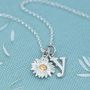Sterling Silver Daisy Flower Necklace, thumbnail 4 of 9