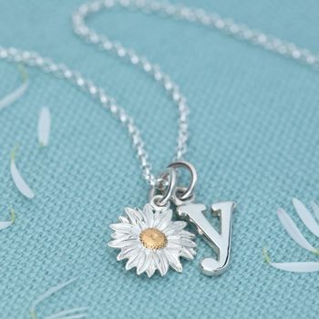 Sterling Silver Daisy Flower Necklace, 4 of 9