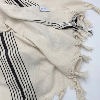 Bodrum Hammam Towel Monochrome Classic Stripe, 7 of 12