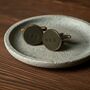 Olive Green Leather Initial Anniversary Cufflinks, thumbnail 1 of 5