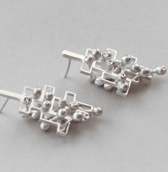 Silver Kinetic Stud Earrings For Relaxation, 2 of 6