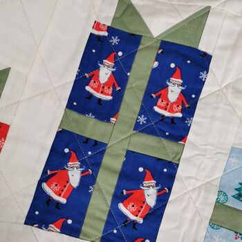 Christmas Table Runner With Gift Design In Reds, Greens, 5 of 9