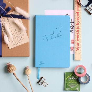 And Breathe Personalised Luxury Journal Notebook, 6 of 11