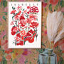 January Carnations Birth Flower Print And Name, thumbnail 1 of 4