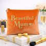 Mum Velvet Feel Make Up Bag Gift For Mums, Mothers Day Gift, thumbnail 2 of 10