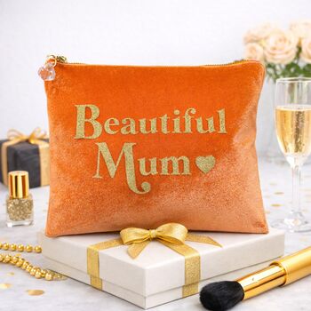 Mum Velvet Feel Make Up Bag Gift For Mums, Mothers Day Gift, 2 of 10