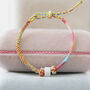 Rainbow And Gold White Jade Lucky Braided Bracelet, thumbnail 5 of 7