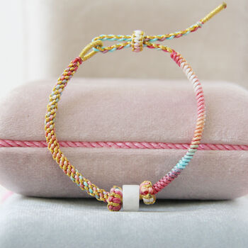 Rainbow And Gold White Jade Lucky Braided Bracelet, 5 of 7