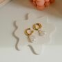 Enyo Pearl Hoop Earrings 18k Gold Plated Earrings, thumbnail 1 of 2