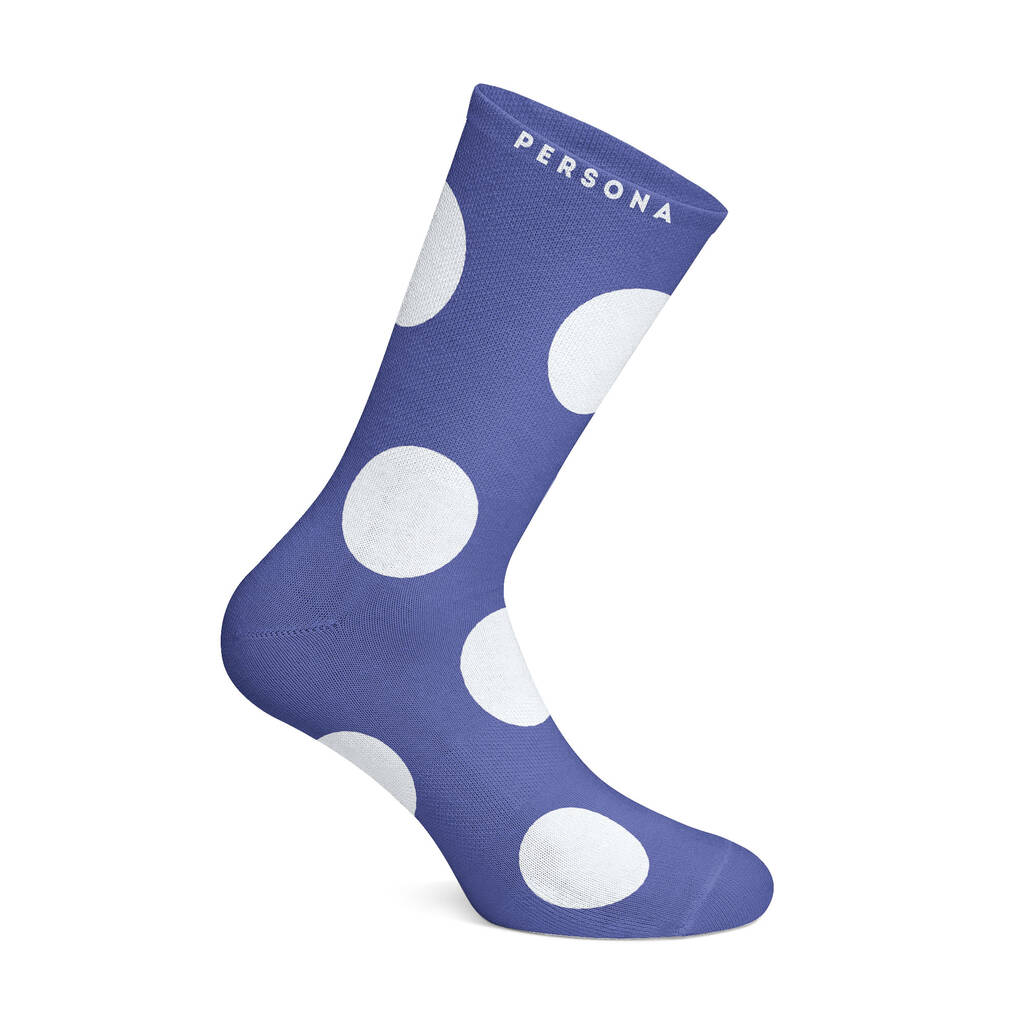 Royal Blue Polka Dot Egyptian Cotton Men's Socks By Persona