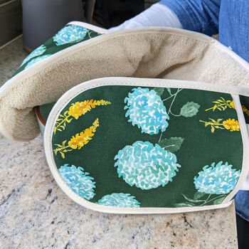 Luxury Floral Hydrangea And Snapdragon Oven Gloves, 2 of 5
