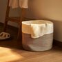 Large Baby Laundry Basket Cotton Rope White Brown, thumbnail 4 of 4