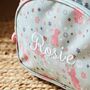 Personalised Sage Bunny Print Medium Grab Handle Backpack, thumbnail 4 of 5