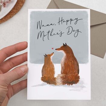 Cute Foxes Happy, Mother's Day Nana Card, 2 of 2