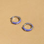 Sterling Silver Enamel Hoop Earrings With Cubic Zirconia, thumbnail 2 of 9