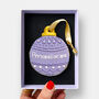 Personalised Purple Christmas Bauble Letterbox Iced Cookie, thumbnail 2 of 11