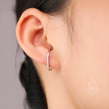 Sterling Silver Minimalist Skinny Earlobe Cuff Earring, 6 of 12