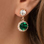 Emerald Green Swarovski Crystal Snow Drop Earrings, thumbnail 1 of 6