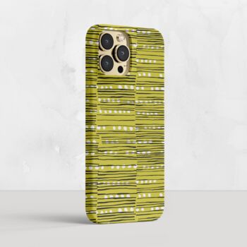 Limelight Green Abstract Art Striped Phone Case, 2 of 5