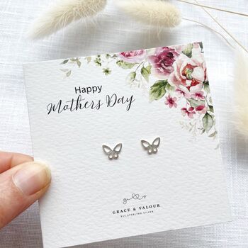 Sterling Silver Butterfly Stud Earrings – Sentimental Mother’s Day Jewellery Gift For Mum, 6 of 11