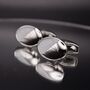 Silver Half White Stone Cufflinks Vintage Crystal, thumbnail 1 of 4
