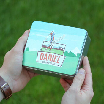 Personalised Golfer Tin Gift Set For Him Or Dad, 2 of 5
