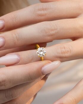 Two Ct Round Solitaire Moissanite Engagement Ring, 8 of 9