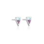 Geometric Gemstone Stud Earrings In Sterling Silver, thumbnail 3 of 5