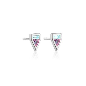 Geometric Gemstone Stud Earrings In Sterling Silver, 3 of 5