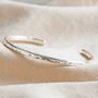 Hammered Organic Shape Sterling Silver Torque Bangle, thumbnail 2 of 3