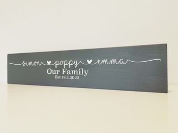 Our Family Personalised Wooden Sign, 2 of 3