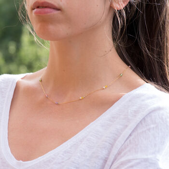 Dainty Zircon, Swarovski And Pearl Chain Necklace, 2 of 12