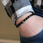 Men's Skull Bead Adjustable Black Agate Bracelet, thumbnail 3 of 5