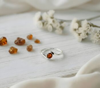 Contemporary Handmade Sterling Silver And Baltic Amber Ring, 2 of 3