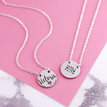 Sterling Silver Mum Necklace With Engraved Names, 5 of 12
