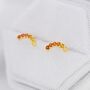 Ombre Red Cz Arch Rainbow Stud Earrings, thumbnail 5 of 11