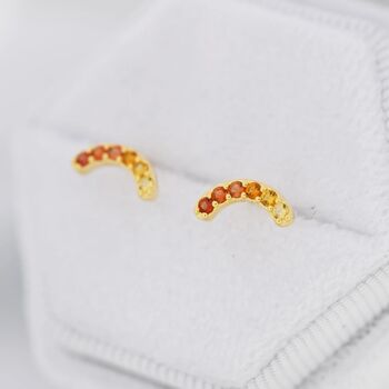 Ombre Red Cz Arch Rainbow Stud Earrings, 5 of 11