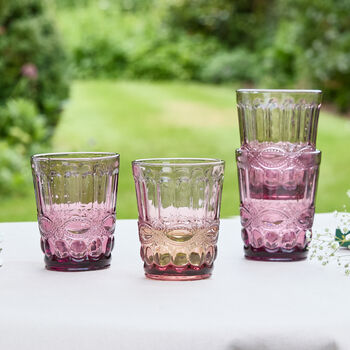 Set Of Four Rose Quartz Glass Tumblers, 3 of 8