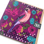 Pack Of Four Eurasian Jay Bird Floral Greeting Cards, thumbnail 4 of 9