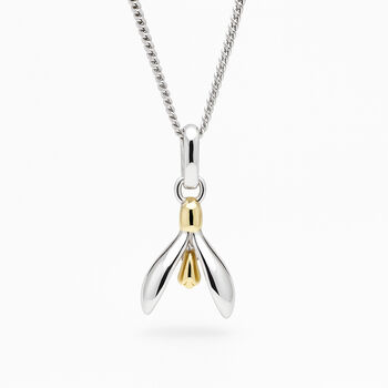 Personalised Sterling Silver Snowdrop Pendant Necklace: January Birth Flower, 3 of 9