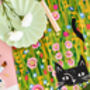 Klimt Garden Cat Tea Towel, thumbnail 2 of 2