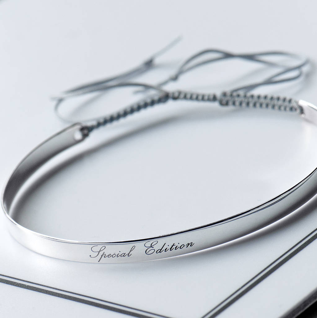 Special Edition Engraved Bangle By Narrate Notonthehighstreet Special Edition Engraved Bangle