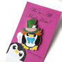 Hatter Penguin Enamel Pin: Alice In Wonderland Penguin Badge, thumbnail 2 of 10