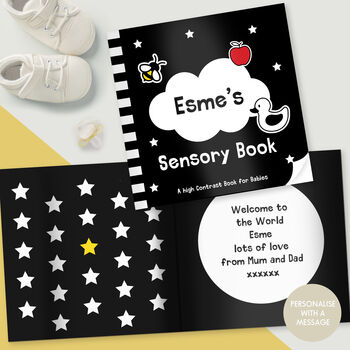 Personalised High Contrast Sensory Baby Book, 2 of 8
