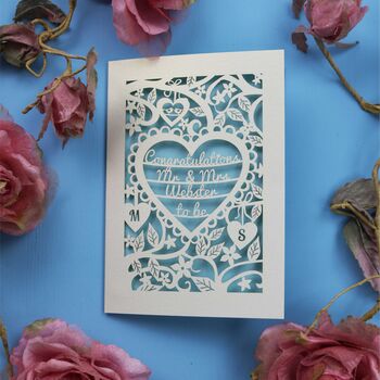 Personalised Papercut Heart Engagement Card, 4 of 12