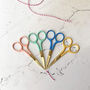 Cute And Colourful Embroidery Scissors With Gold Blades, thumbnail 1 of 9
