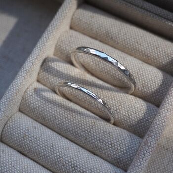 Slim Or Chunky Hammered Stacking Ring, 3 of 7